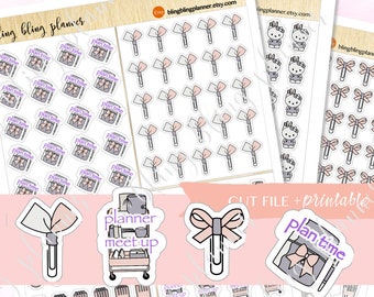 PLANNING TIME PRINTABLE Stickers, Functional Deco, Printable Planner Stickers, Girl boss Sticker, work functional deco, digital planner deco