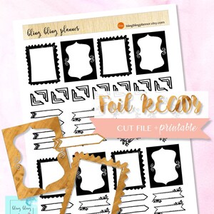 FOIL READY FRAME Printable, Printable Foil ready stickers, Functional Stickers, Printable header stickers, Foil ready Printable stickers,