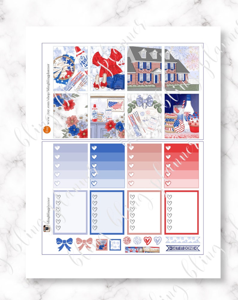 4th of JULY PRINTABLE PLANNER Kit Independence Day Planner - Etsy