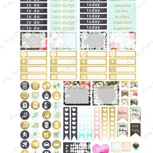 HAPPY PLANNER 365 STICKERS, Spring Flower Planner Sticker, Weekly ...