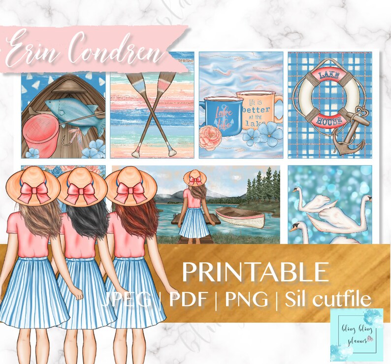 LAKE PLANNER STICKERS printable printable planner Stickers | Etsy
