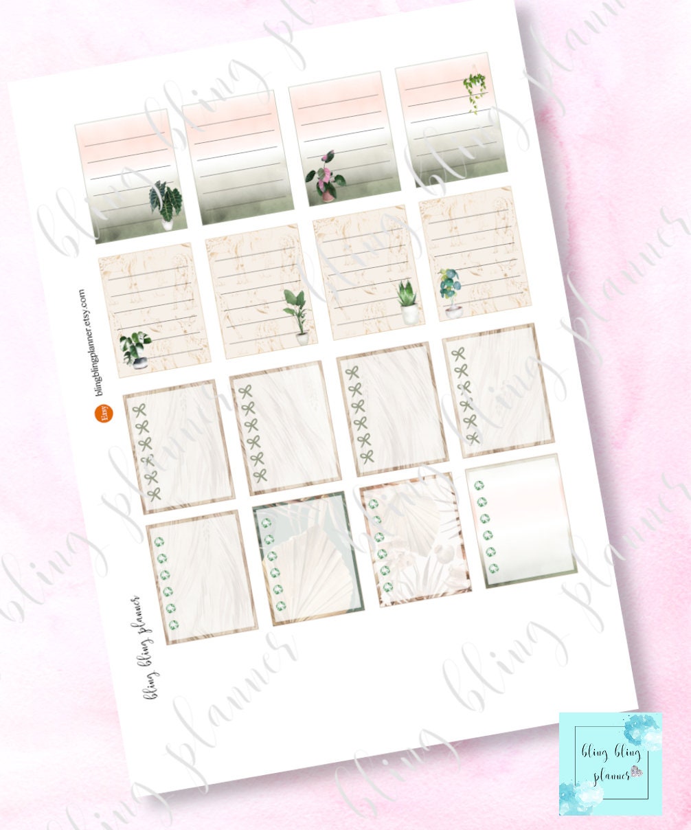 BOHO GREEN PLANNER Stickers Plant Printable Planner Stickers - Etsy