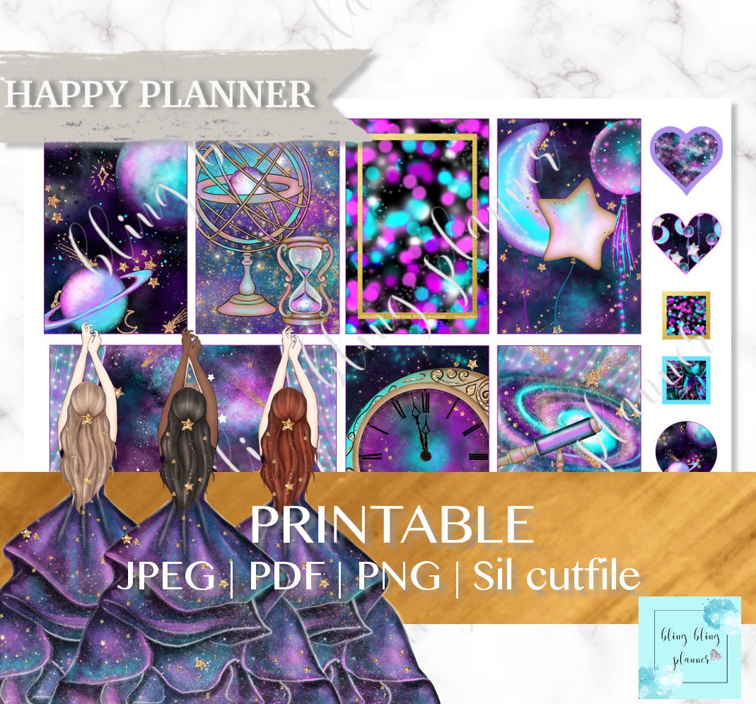 PRINTABLE NEW YEAR Happy Planner Sticker New Year Happy - Etsy