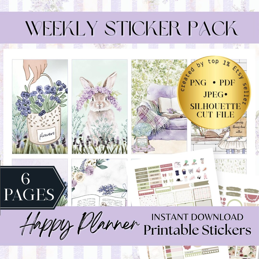 Classic Happy Planner Printable Weekly Stickers: Instant Download ...