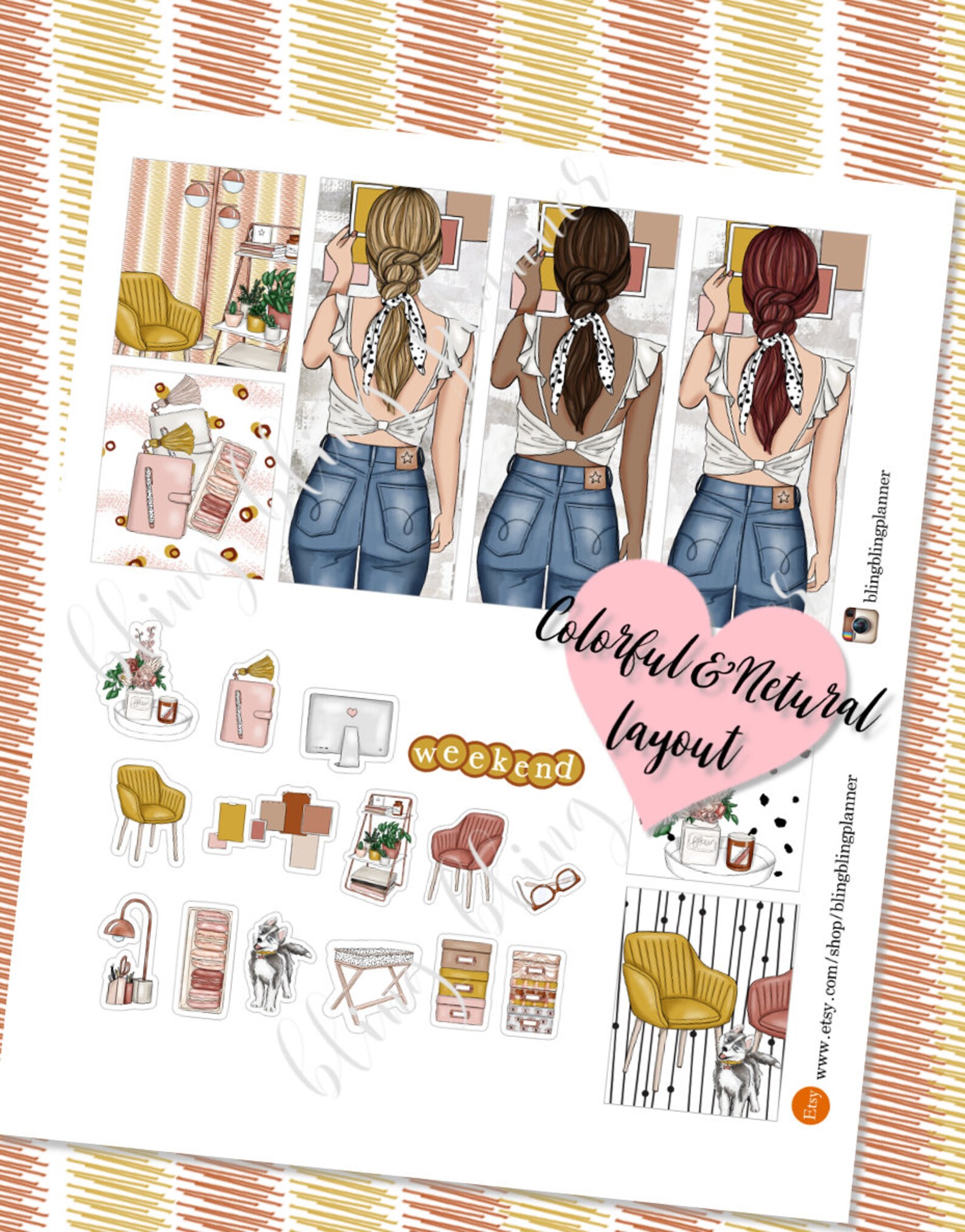 SWEET HOME Planner STICKERS, Printable Sticker Kits, Printable Planner ...
