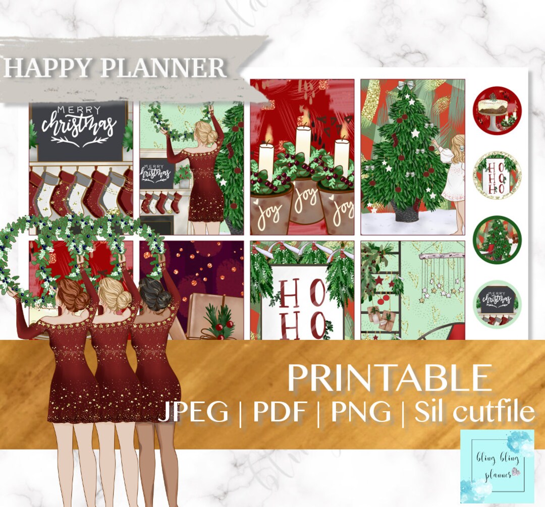HAPPY PLANNER Christmas STICKER, Happy Planner Printable, Happy Planner ...