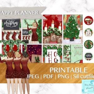 HAPPY PLANNER Christmas STICKER, happy planner printable, Happy Planner Holiday kit, Printable Christmas weekly, printable Christmas sticker image 1
