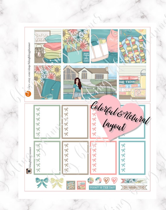 Fishing planner sticker ec prinatable weekly stickers printable planner ...