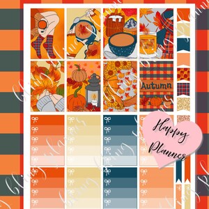 PRINTABLE Fall HAPPY PLANNER Stickers, Printable Pumpkin Stickers, Fall ...
