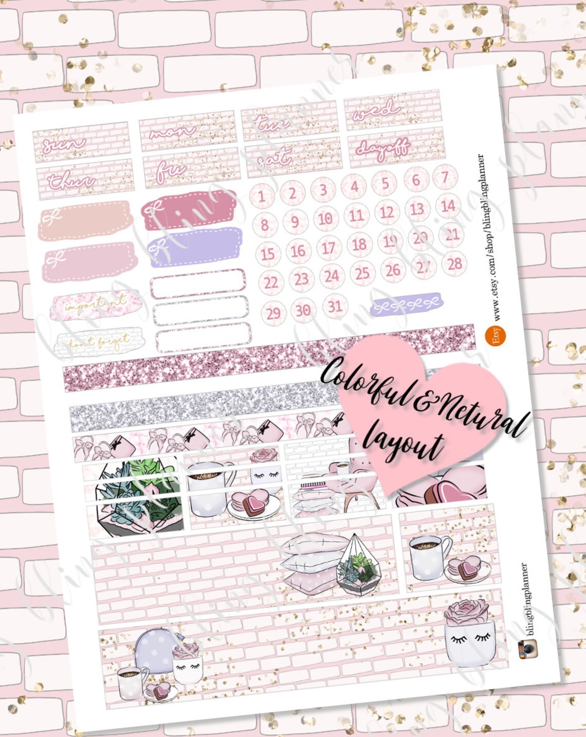RELAX PLANNER STICKERS Printable, Weekly Planner Kit Printable ...