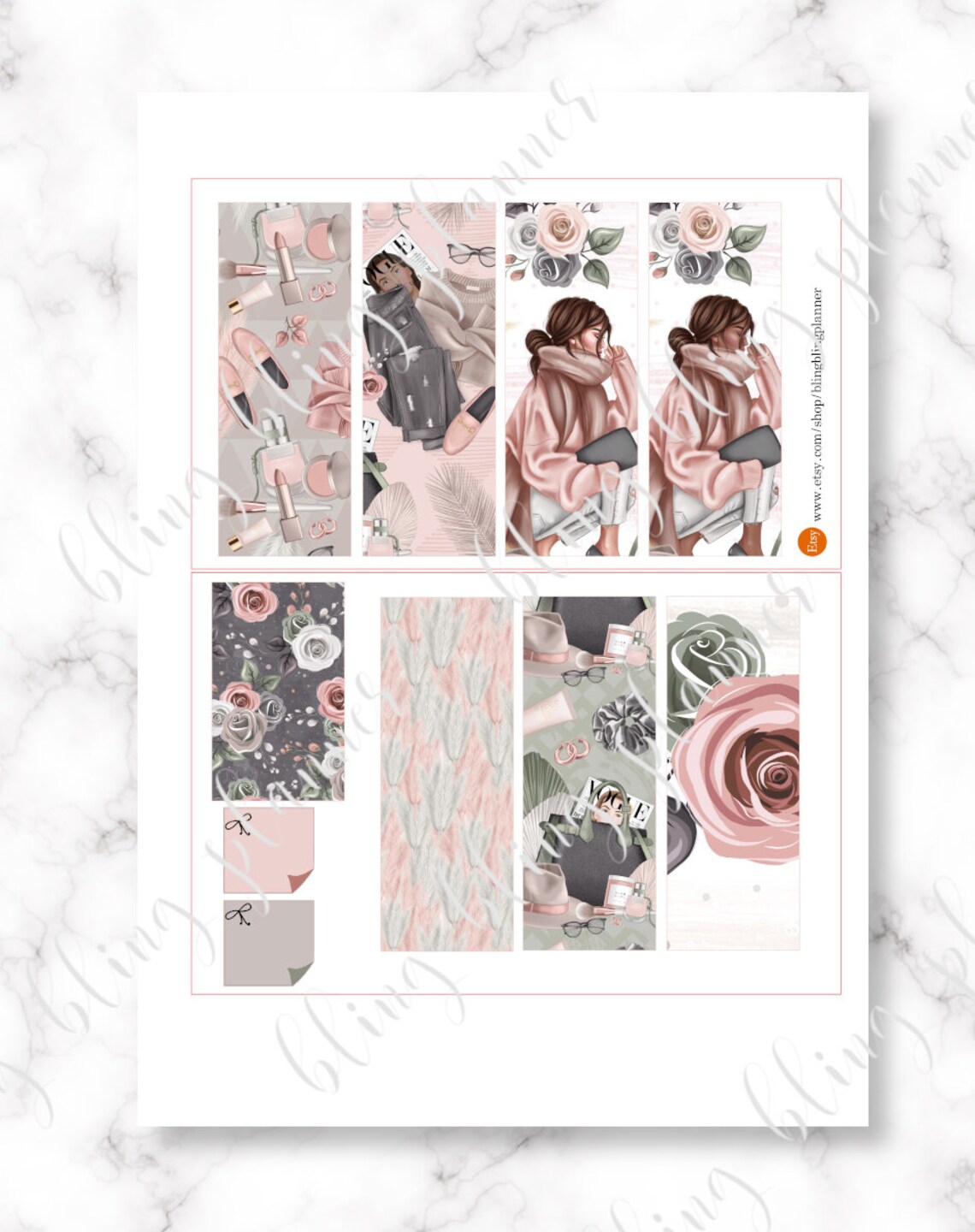WINTER FASHION PRINTABLE Stickers Fashion Girl Erin Condren - Etsy
