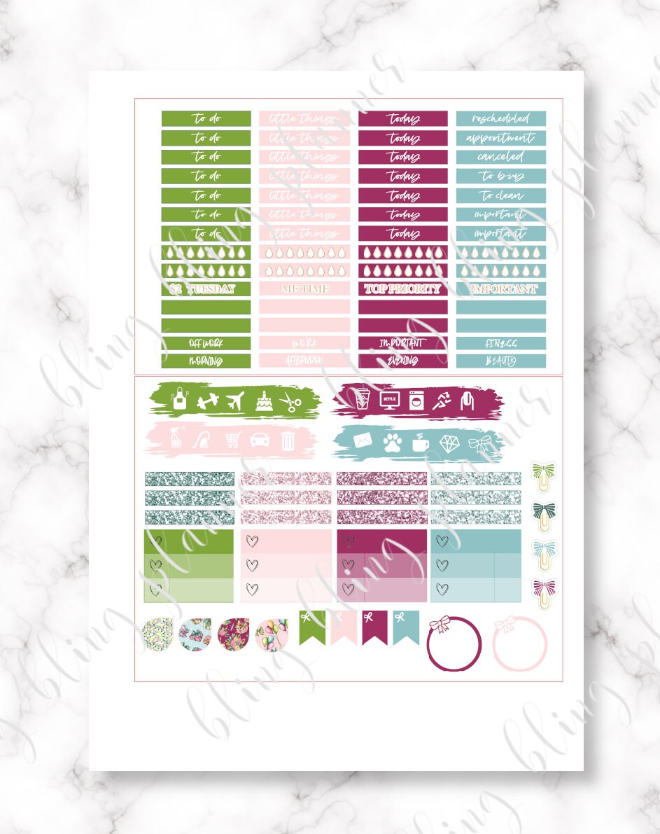 BIRTHDAY PRINTABLE Planner STICKERS, Printable Planner Stickers ...