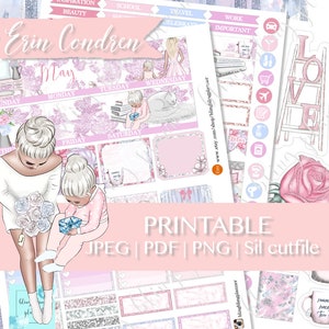 Kit d'agenda mensuel de mai imprimable, kit mensuel de fête des mères, kit d'agenda de mai imprimable de mai, autocollants de vue mensuelle, mois de mai d'Erin condren
