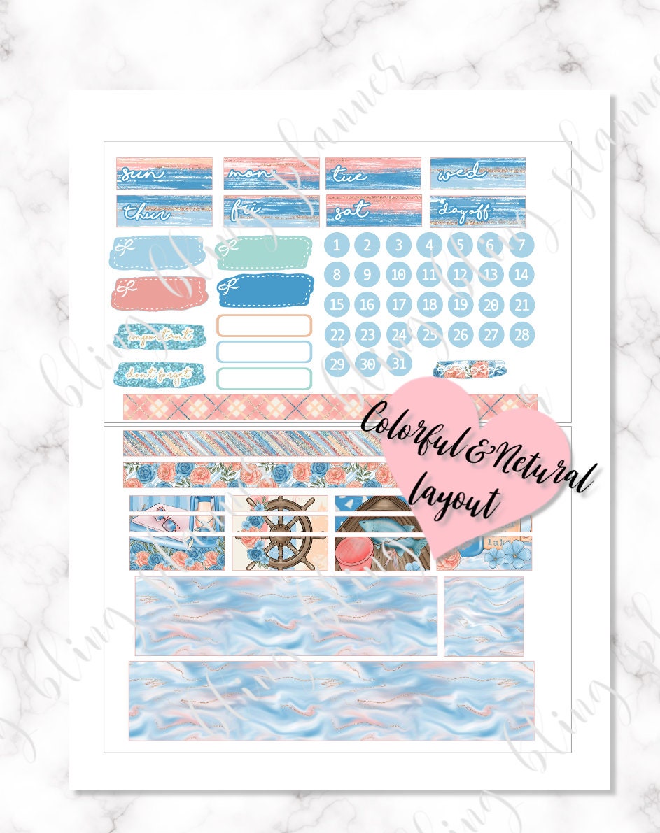 LAKE PLANNER STICKERS printable printable planner Stickers | Etsy