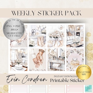 Sticker planificateur imprimable Erin condren fête des mères, kit EC hebdomadaire vertical de mai, pack d'autocollants planificateur vertical, autocollants bullet journal