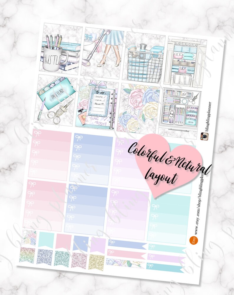 TIDY UP PLANNER Stickers, printable planner printable, house cleaning sticker, clean planner sticker, erin condren printable weekly, digital image 2