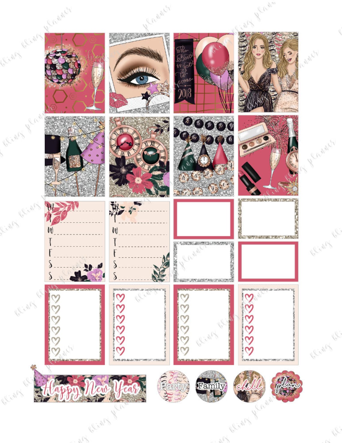 NEW YEAR PLANNER Sticker Happy New Year Planner Sticker Kit | Etsy
