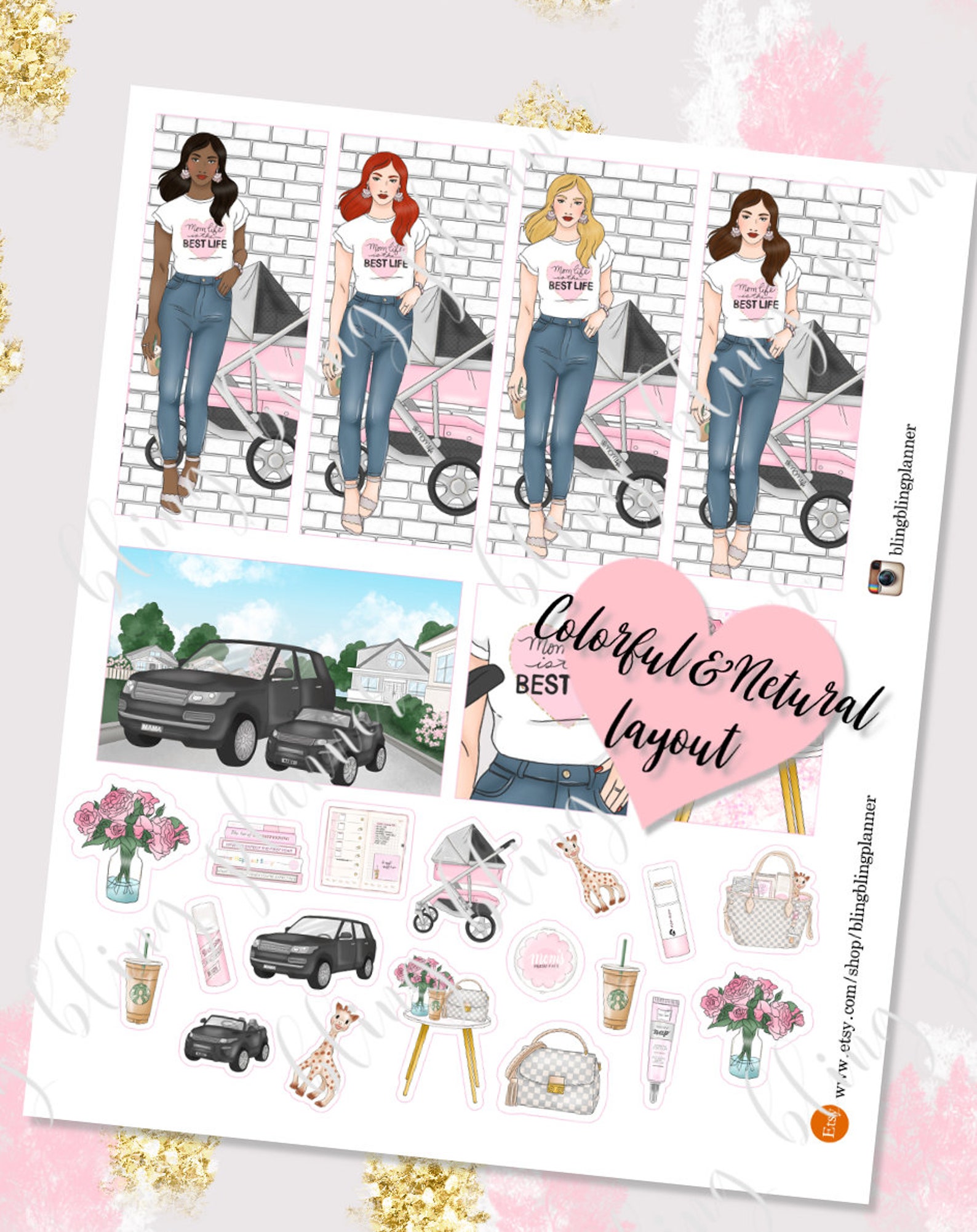 MOM LIFE PRINTABLE Planner Stickers Mom Planning Sticker Mom Etsy