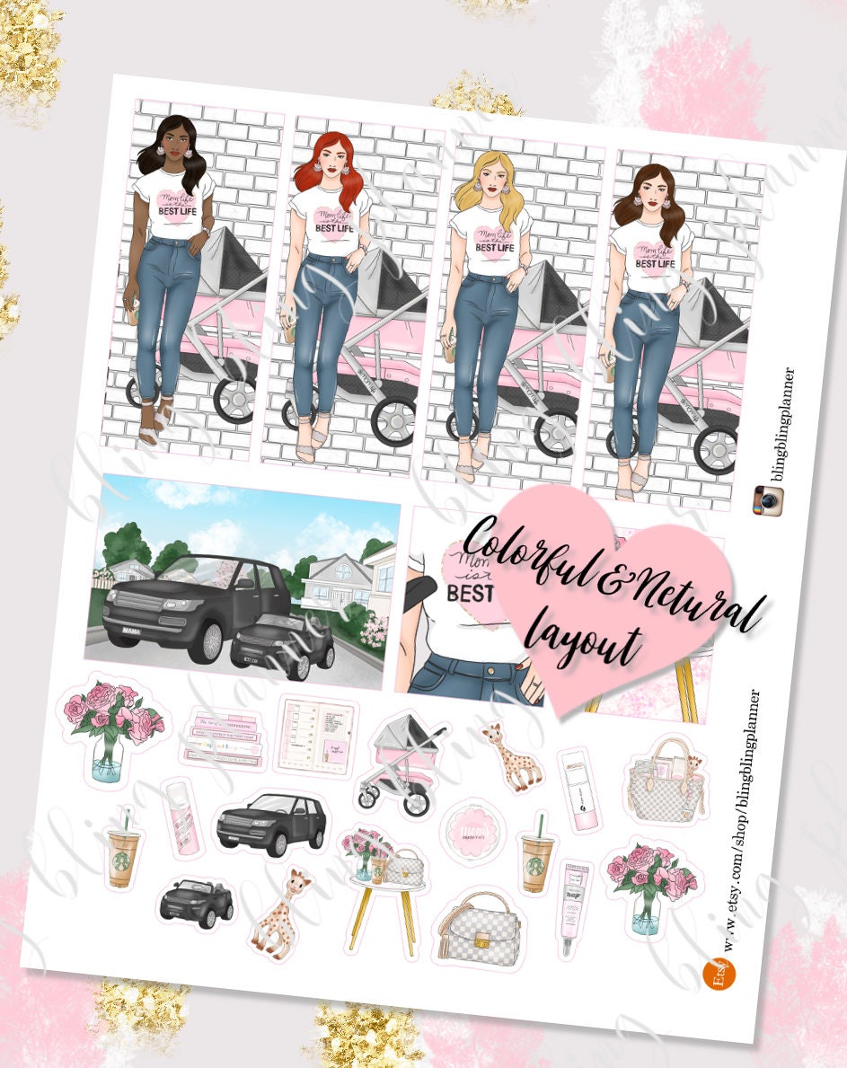 MOM LIFE PRINTABLE Planner Stickers Mom Planning Sticker Mom | Etsy