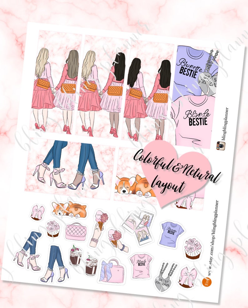 BFF PRINTABLE PLANNER Stickers Friendship Planner Stickers - Etsy