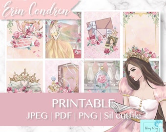 LOVE PLANNER STICKER kit, Valentine's day printable kit, Fairy Tales planner stickers, February erin condren stickers, printable monthly kit
