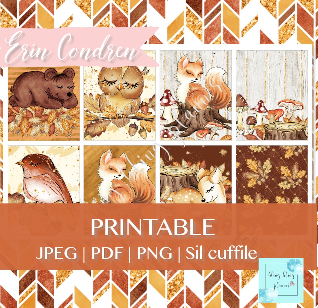 FOX PLANNER STICKERS, Fall Printable Weekly Kit, Autumn Sticker Kit ...