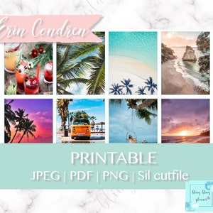BEACHSIDE PRINTABLE STICKERS, Beachside Photo Planner sticker, Summer Planner Sticker Kit, seaside printable weekly, summer photo stickers