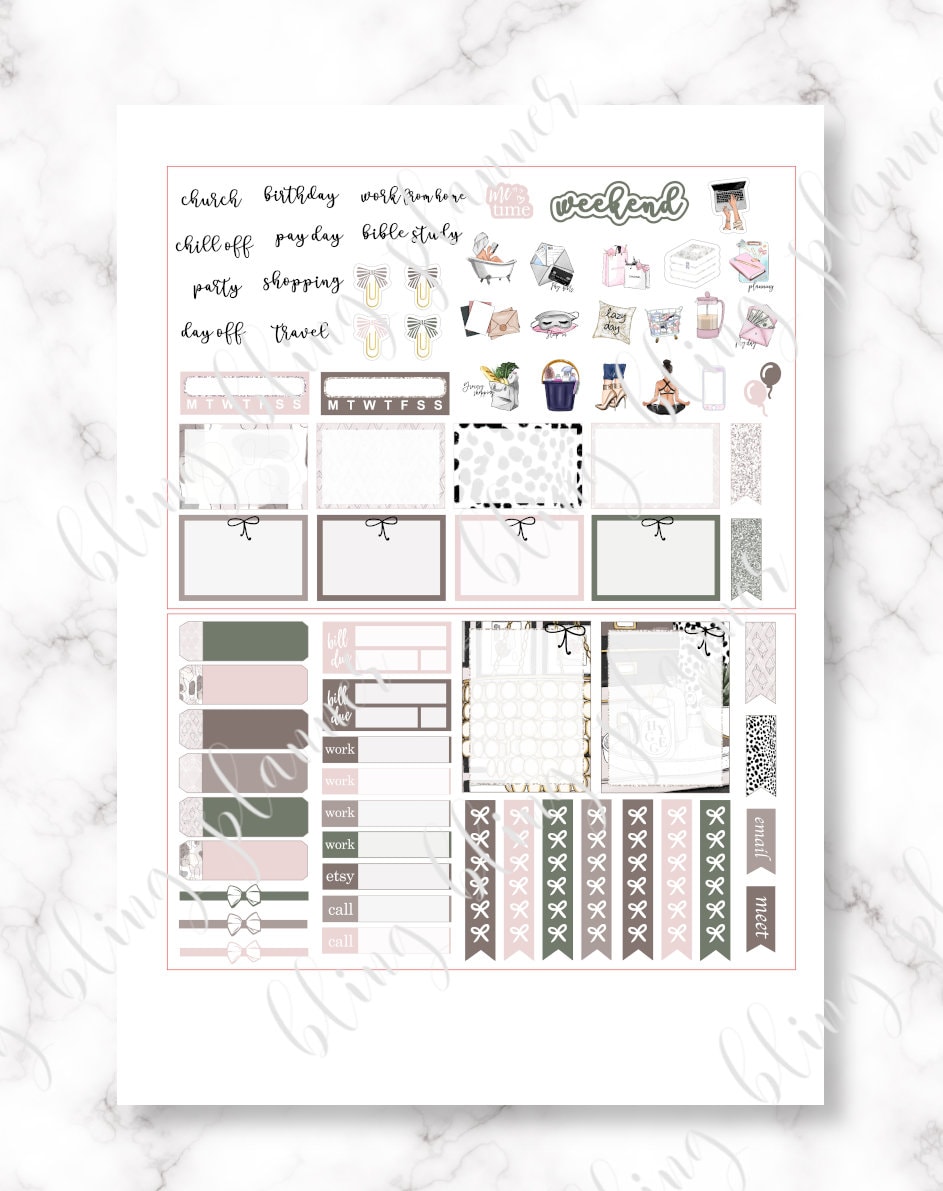 GIRL BOSS Planner STICKERS Lady Boss Weekly Kit Printable - Etsy