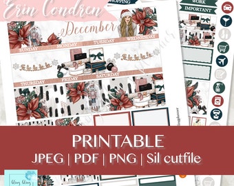 DECEMBER MONTHLY PRINTABLE, Printable December Kit, DecemberMonthly Kit, Printable Christmas Monthly, December monthly kit, bling bling plan