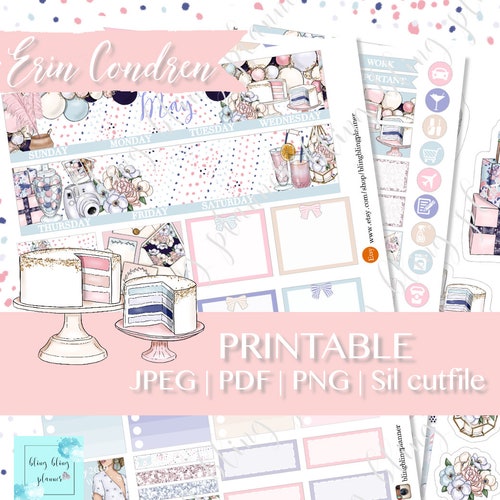 PRINTABLE MONTH STICKERS Month Script Planner Stickers - Etsy Hong Kong