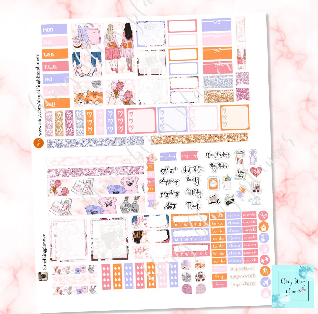 HOBONICHI PRINTABLE KIT Hobonichi Weeks Stickers Best Friend | Etsy