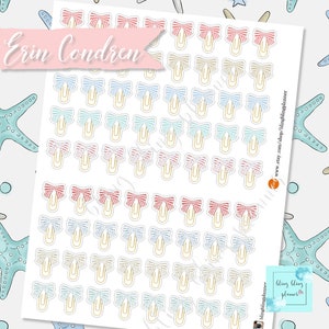 PRINTABLE FUNCTIONAL STICKERS, Bow Clip Printable, Printable Date Cover ...