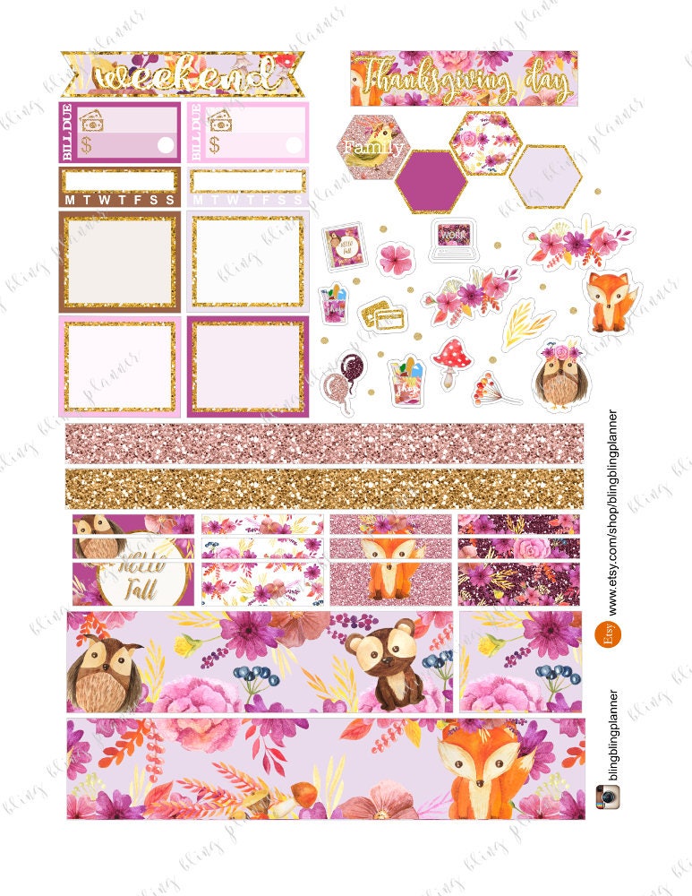 FOX PLANNER Happy Planner STICKERS Happy Planner Fall - Etsy