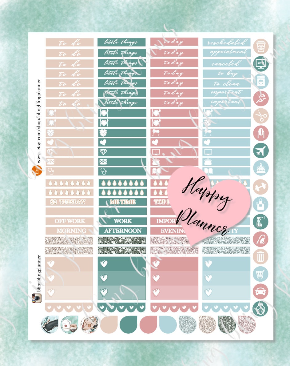 PRINTABLE HAPPY PLANNER Stickers Cozy Home Planner Stickers - Etsy