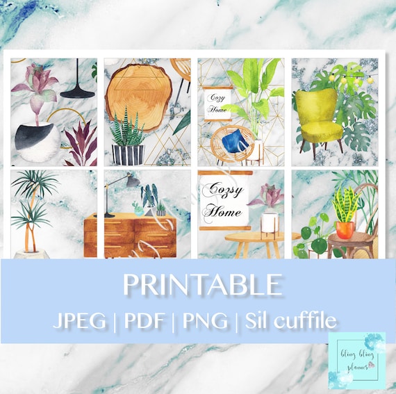 HOME planner STICKERS, Green Planner Stickers, plant planner stickers, full weekly kit, printable weekly kit, cozy home, spring weekly kit
