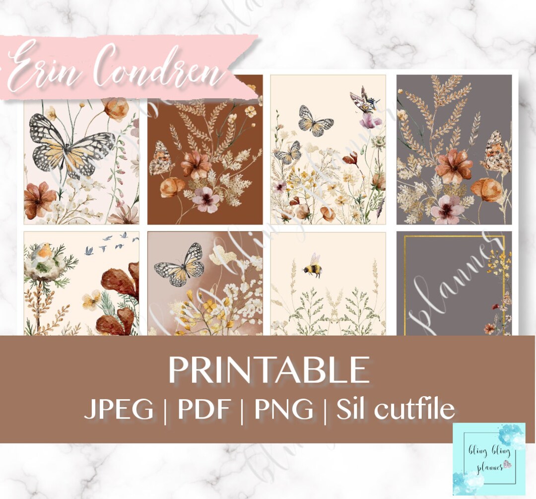 FALL FLORAL PRINTABLE Planner Sticker, Fall Flower Printable Weekly Kit ...