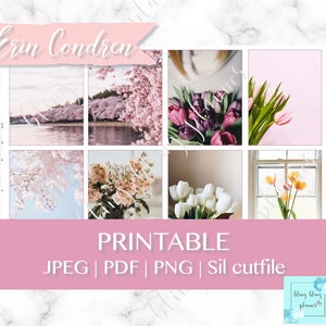 BLÜTEN DRUCKBARE PLANNER Aufkleber, Blumen Foto Aufkleber, Frühlingsblumen Planer Kit, Blumen Sticker, Sakura Planer Aufkleber,