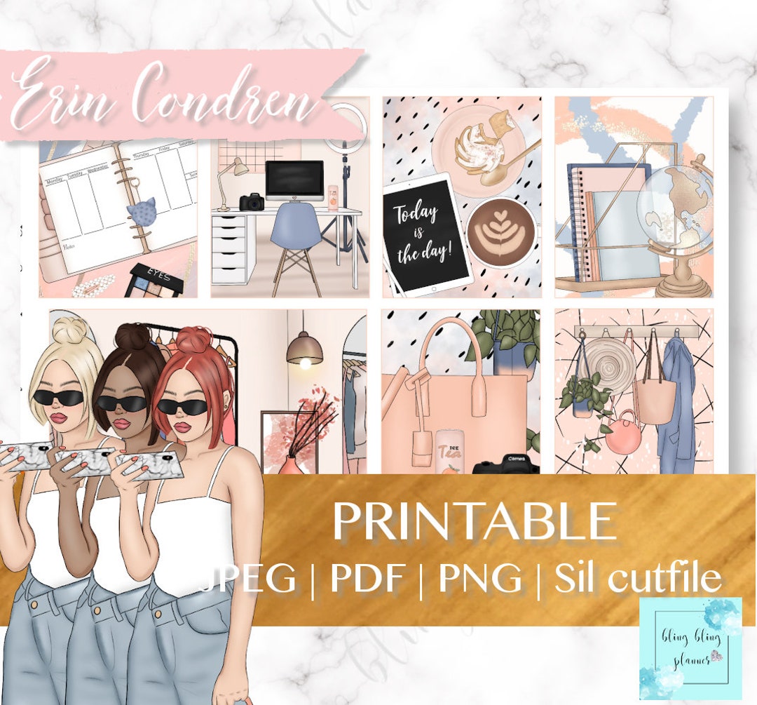 Blogger PLANNER STICKER, Printable Planner Stickers, Youtuber Sticker ...