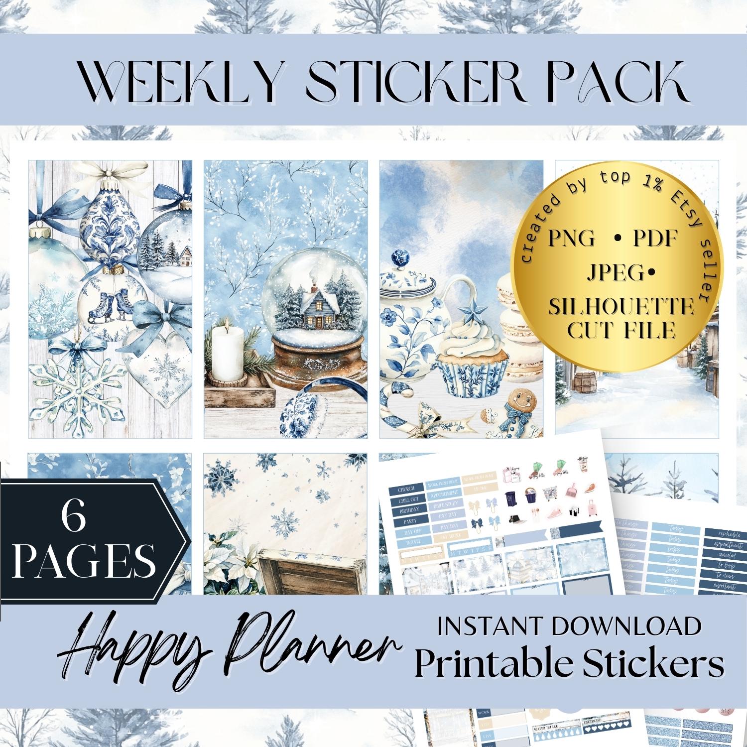 Let It Snow Winter Happy Planner Printable Planner Sticker Set: Classic ...