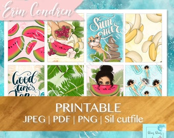 PRINTABLE Planner Stickers, Summer Planner stickers, Watermelon planner stickers, printable weekly kit, may planner sticker, digital sticker