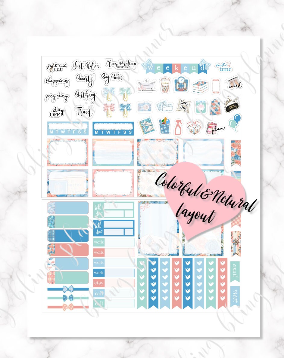 LAKE PLANNER STICKERS printable printable planner Stickers | Etsy