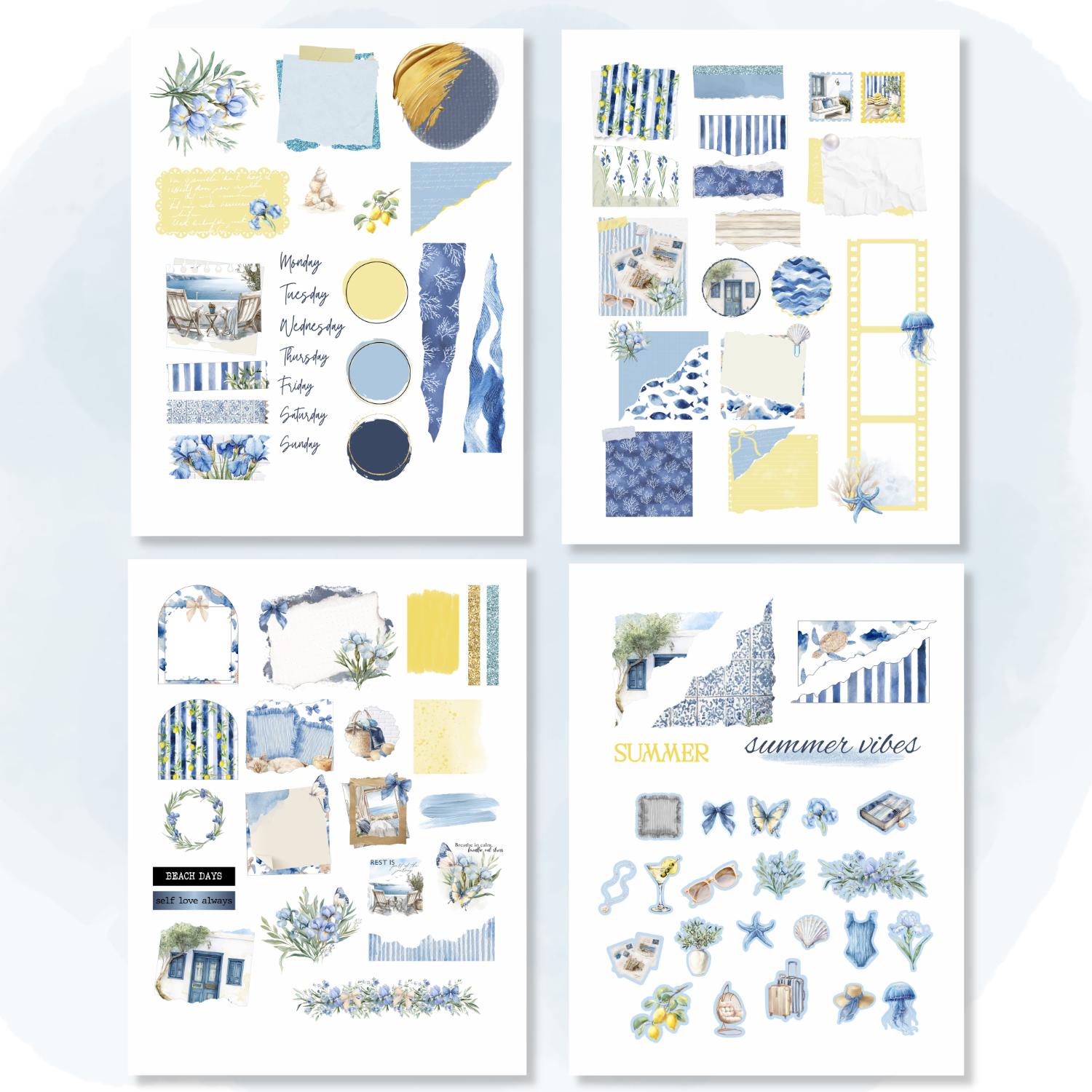 Summer Beachside PRINTABLE Journal Sticker Bundle, Seaside Day ...