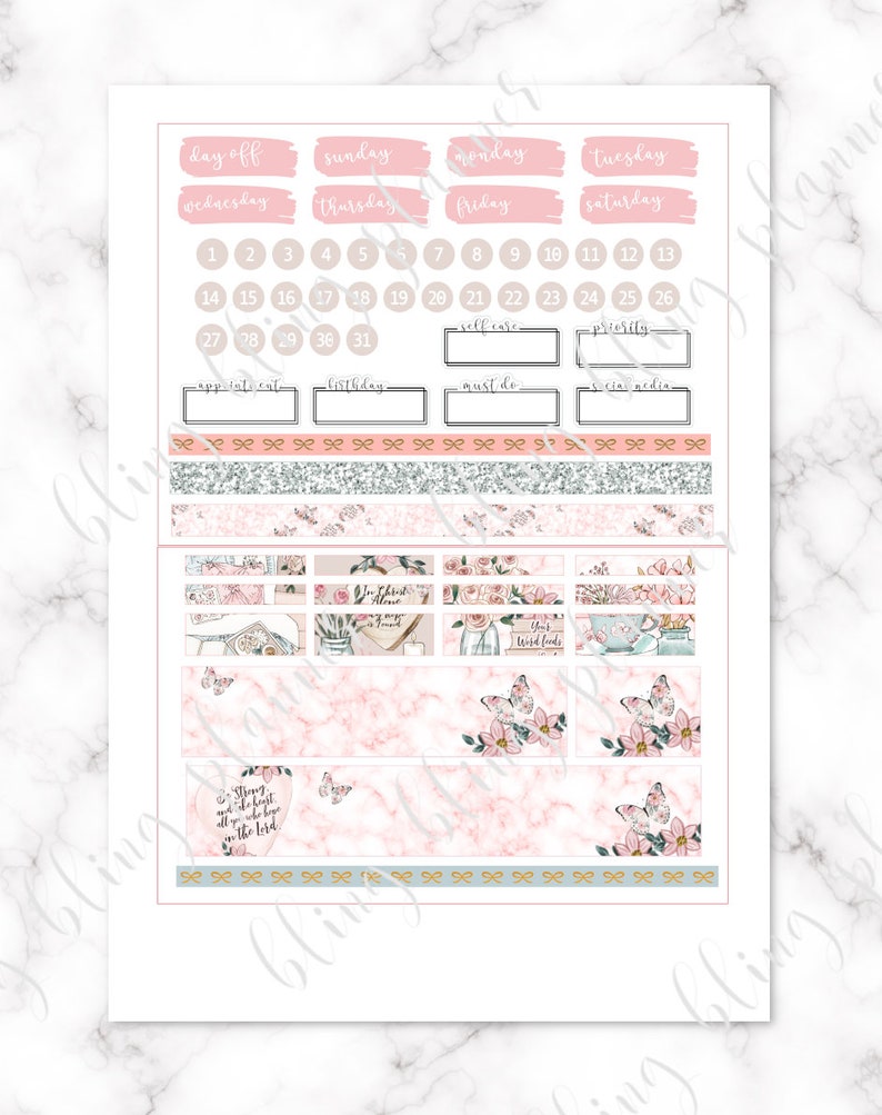 PRAY PRINTABLE PLANNER Stickers, Faith Planner kit, Christian planner stickers, Bible study printable kit, christian erin condren weekly kit image 4