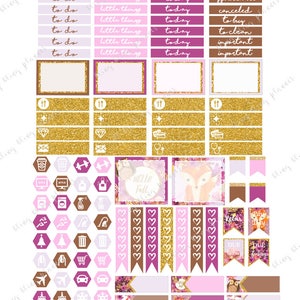 FOX PLANNER STICKERS, Fall Printable Weekly Kit, Autumn Sticker Kit ...