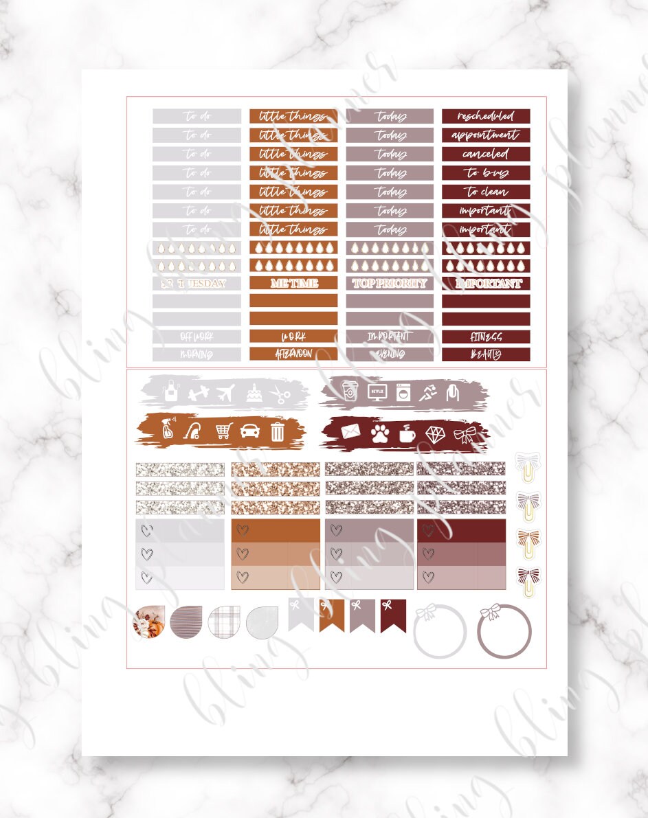 PUMPKIN PLANNER Stickers Printable Planner Stickers Fall - Etsy