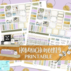 HOBONICHI WEEKS PRINTABLE, Hobonichi me time Stickers, printable hobonichi weeks kit, relax Printable Stickers, printable hobonichi weekly