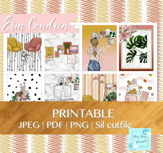 SWEET HOME planner STICKERS, printable sticker kits, printable planner stickers, digital planner stickers, March printable planner stickers