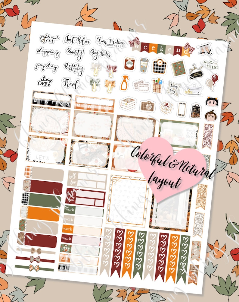 THANKSGIVING PLANNER STICKERS Thanksgiving Printable Planner - Etsy