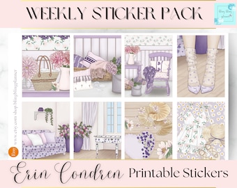 PRINTABLE PLANNER sticker, Home printable stickers, Erin Condren weekly kit printable, weekly sticker, printable planner sticker weekly pack