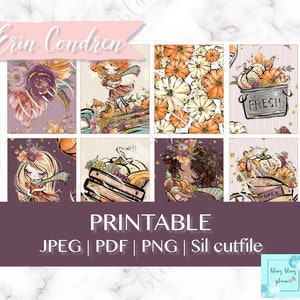 FALL Printable Erin Condren Sticker, cute fall Printable Sticker, thanksgiving printable planner Sticker, pumpkin kit, printable sticker kit